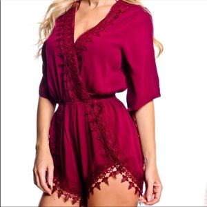 Lace Trim Romper